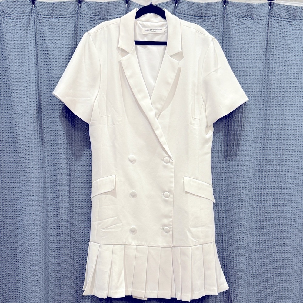 Amanda Uprichard Tuxedo mini white dress